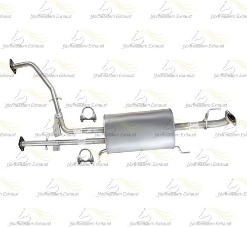 Exhaust Muffler Assembly Compatible with Nissan Pathfinder 2001-2004 3.5L | Stainless Steel | Northeastern Exhaust | Includes Gaskets, Clamps, Hangers, and Bolt Kit | Direct-Fit Replacement in Kuwait