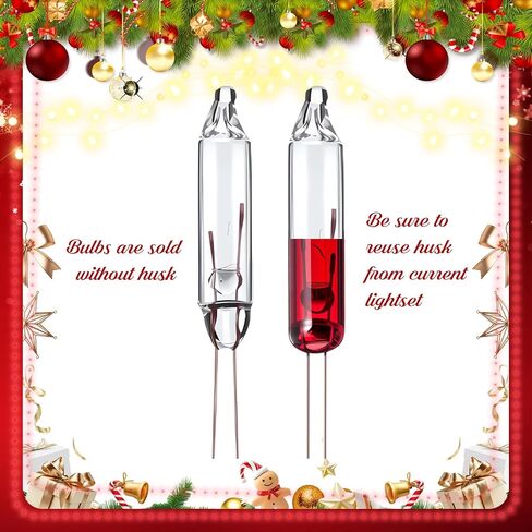 Mudder 3.5 Volt Clear Mini Christmas Tree Replacement Bulbs for Incandescent String Lights for Holiday Decoration Pinched Base, 0.43 Watt 125 mA (50 Pieces) in Saudi Arabia