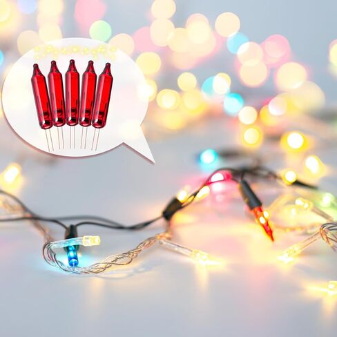 Mudder 3.5 Volt Clear Mini Christmas Tree Replacement Bulbs for Incandescent String Lights for Holiday Decoration Pinched Base, 0.43 Watt 125 mA (50 Pieces) in Saudi Arabia