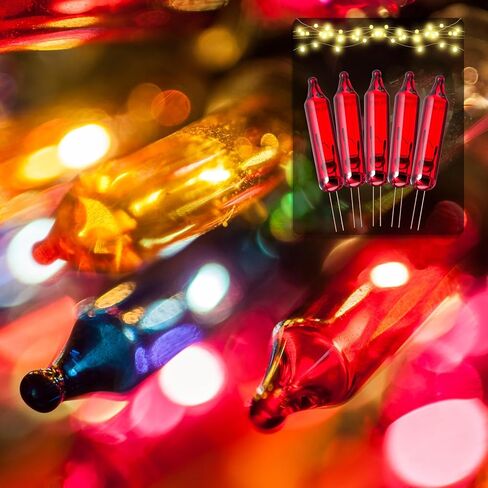 Mudder 3.5 Volt Clear Mini Christmas Tree Replacement Bulbs for Incandescent String Lights for Holiday Decoration Pinched Base, 0.43 Watt 125 mA (50 Pieces) in Saudi Arabia