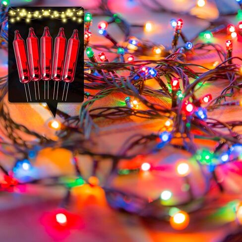 Mudder 3.5 Volt Clear Mini Christmas Tree Replacement Bulbs for Incandescent String Lights for Holiday Decoration Pinched Base, 0.43 Watt 125 mA (50 Pieces) in Saudi Arabia