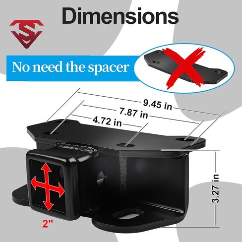 Class 3 Trailer Hitch Receiver, 2 Inch Tow Receiver Hitch Compatible with 2010-2024 Lexus GX460 Accessories, Heavy Duty GX 460 Towing Hitch with Anti-Rust Gloss Black Powder Coating, Gloves Included in Saudi Arabia