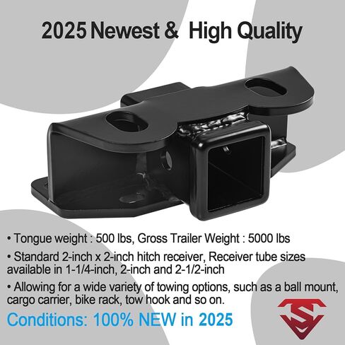 Class 3 Trailer Hitch Receiver, 2 Inch Tow Receiver Hitch Compatible with 2010-2024 Lexus GX460 Accessories, Heavy Duty GX 460 Towing Hitch with Anti-Rust Gloss Black Powder Coating, Gloves Included in Saudi Arabia