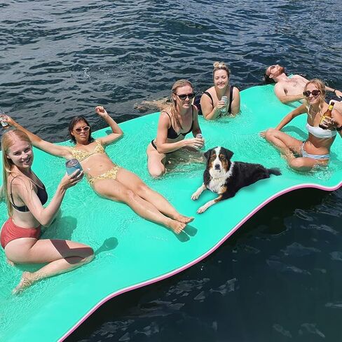 9/12/18FT 3-Layer Lily Pad Floating Mat, Double-Sided Use Floating Water Mat, Floating Mat for Lake, Water Mats Suitable for Adult and Children in Kuwait