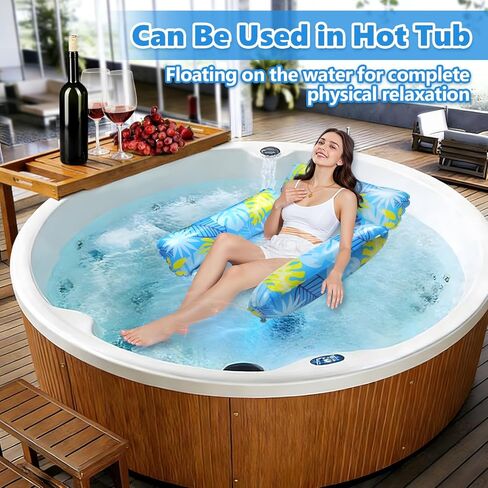 2 Pack Inflatable Pool Floats with 2 Drink Holders and 1 Air Pump, 4 in 1 Water Hammock with Cool Mesh Adult Swimming Pool Float Chair Sofa Lounger Saddle Toys for Beach Seaside Lazy River Hot Tub in Saudi Arabia