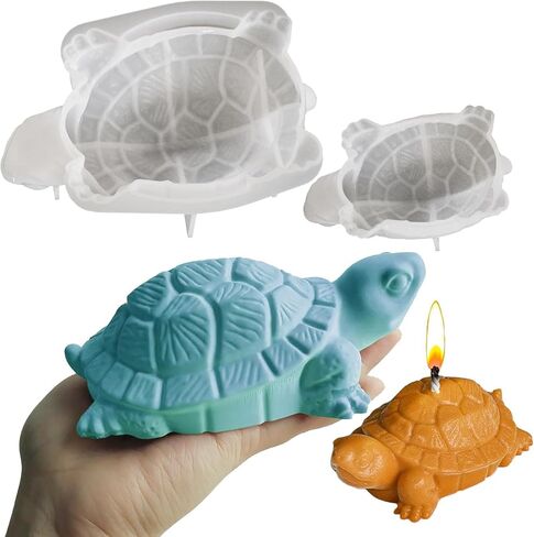 3D Sea Turtle Resin Mold Silicone, ZUDILYO 2 Pcs Animal Silicone Molds for Tortoise Candles, Scented Plasters,Soaps Making, Big and Small Tortoise Molds for DIY Resin Art Supplies in Kuwait