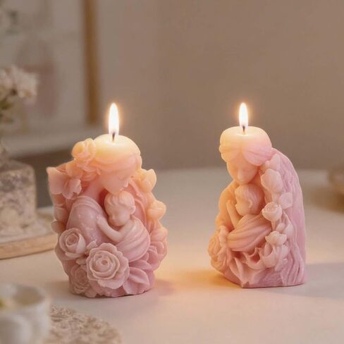 DIY بها بنفسك عيد الأم زهرة الأم الطفل إسقاط قالب الراتنج ثلاثية الأبعاد الروائح شمعة الجبس زخرفة قالب من السيليكون in Kuwait