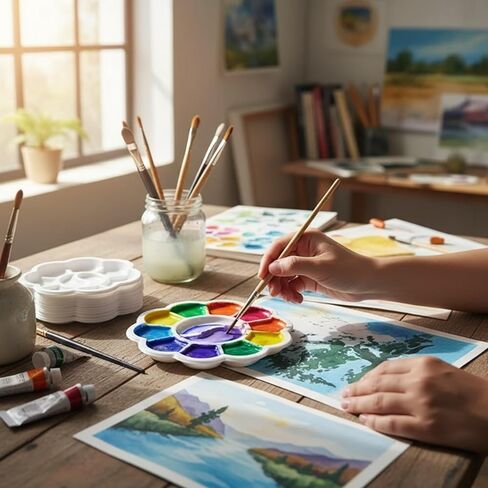 10 عبوات من لوحات الطلاء البلاستيكية الصغيرة على شكل زهرة، صينية خلط صغيرة للألوان المائية للأكريليك والغواش والرسم الزيتي، لوحات فنية مستديرة محمولة للأطفال والطلاب والفنانين المحترفين، باللون الأبيض in Kuwait