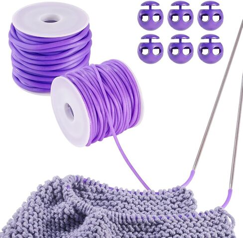 KISSITTY Hollow Pipe Rubber Cords 2mm 3mm 16 Yards Purple Tubing Tube Cord Barber Cord for Knitting Stitch Holder DIY Craft Bracelet Necklace Jewelry Making Crocheting in Kuwait