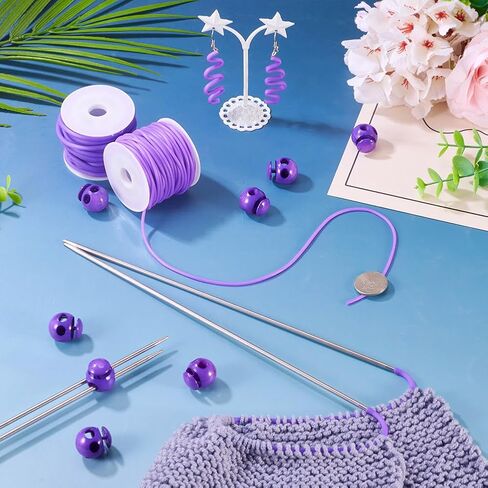 KISSITTY Hollow Pipe Rubber Cords 2mm 3mm 16 Yards Purple Tubing Tube Cord Barber Cord for Knitting Stitch Holder DIY Craft Bracelet Necklace Jewelry Making Crocheting in Kuwait