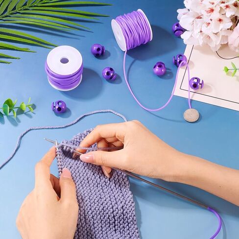 KISSITTY Hollow Pipe Rubber Cords 2mm 3mm 16 Yards Purple Tubing Tube Cord Barber Cord for Knitting Stitch Holder DIY Craft Bracelet Necklace Jewelry Making Crocheting in Kuwait