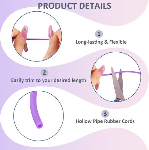KISSITTY Hollow Pipe Rubber Cords 2mm 3mm 16 Yards Purple Tubing Tube Cord Barber Cord for Knitting Stitch Holder DIY Craft Bracelet Necklace Jewelry Making Crocheting in Kuwait