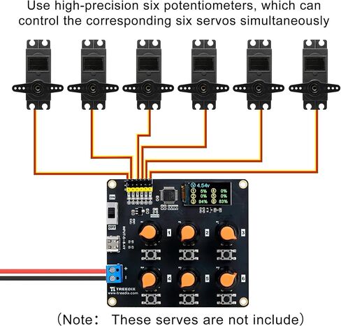 Treedix 6 Way Digital RC Servo Tester مع شاشة LCD مقبض التحكم تصحيح الأخطاء على متن الطائرة حماية التيار الزائد التحكم الدقيق PWM ل RC سيارة طائرة الروبوتات اختبار أداة أداة اختبار محرك سيرفو الأساسية in Kuwait