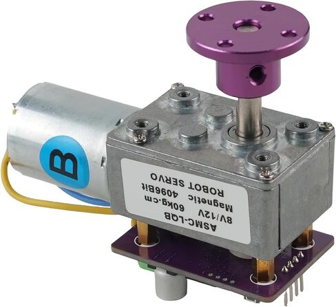 ASMC-LQB High Torque Servo Motor, 60kg.cm 360 Degree Rotation with Servo Arm Plate and Bracket, Worm Gear Power-Off Self-Locking for Robot Arm and Industrial Valve Control in Kuwait