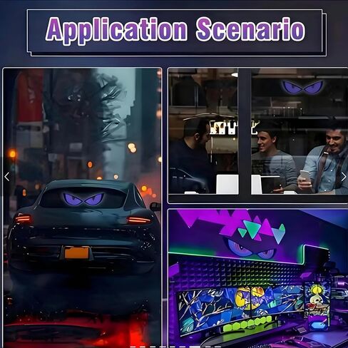 2PCS Car Neon Light High Brightness ABS USB Plug and Play with 11 Lighting Modes LED Window Accent for Car and Small Truck, Red in Kuwait