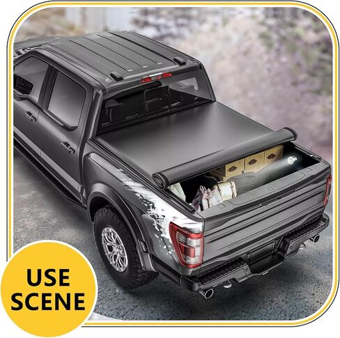 غطاء تونيو للشاحنة الناعمة القابلة للطي من PENSUN متوافق مع غطاء سرير الشاحنة Ford F150 F-150 5.5FT 2015-2024 in Kuwait
