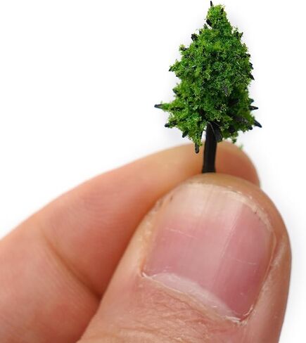 50PCS Miniature Plastic Trees for OO Scale Model Train Railroad Scenery Landscape Decoration, Green(A) in Saudi Arabia
