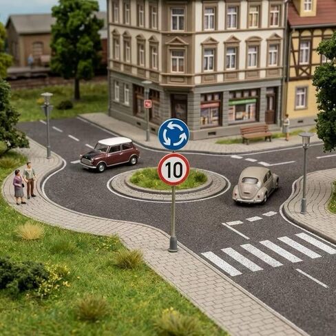 HO Scale 1:87 Miniature Traffic Sign Model Road Street Signs Railway Layout Scenery (Single Head - 14pcs) in Saudi Arabia