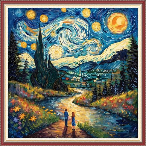 Foxnyart Stamped Cross Stitch Kits Full Range of Embroidery Needlework Starter Kits for Beginners Adults 11CT Embroidery Patterns Art Crafts DIY Needlepoint Kit&Succulent Plant Scenery 18x18 inchs in Saudi Arabia