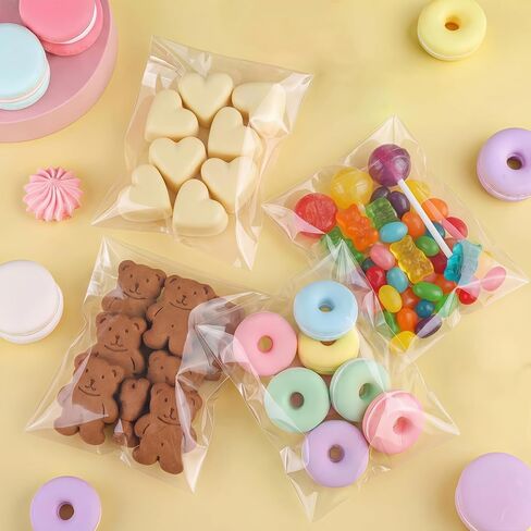 Rysnirs 400 PCS Small Cellophane Bags 3.5x5.5 Clear Cellophane Treat Bags Self Sealing for Cookie, Candy, Party Favors, 3.2mils Thick in Saudi Arabia