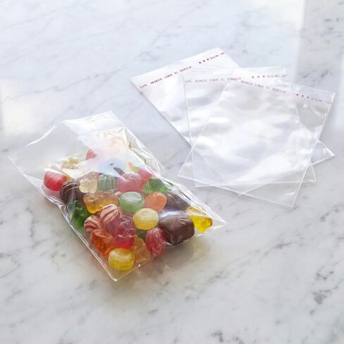 Rysnirs 400 PCS Small Cellophane Bags 3.5x5.5 Clear Cellophane Treat Bags Self Sealing for Cookie, Candy, Party Favors, 3.2mils Thick in Saudi Arabia