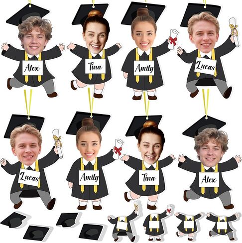 70PCS Graduation Crafts Paper DIY Picture Frame Ornaments Grad Photo Frames Hanging Decorations in Kuwait