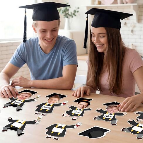 70PCS Graduation Crafts Paper DIY Picture Frame Ornaments Grad Photo Frames Hanging Decorations in Kuwait