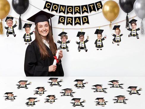 70PCS Graduation Crafts Paper DIY Picture Frame Ornaments Grad Photo Frames Hanging Decorations in Kuwait
