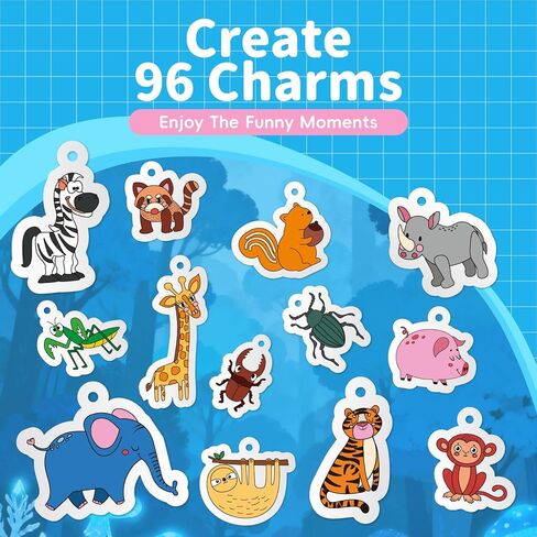 NACFOX Shrinking Art Set for Kids 96 Pre Cut Shrink Sheets 4 Blank Sheets 18 Colored Pencils Keychains Jump Rings Ball Chains Lanyards Accessories 16 Themes DIY Crafts and Jewelry Making in Kuwait