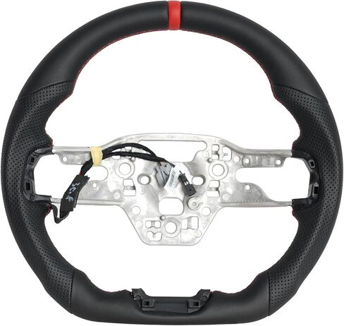LED Carbon Fiber Smart Steering Wheel for Ford Mustang 2024-2026 D-shaped Flat-Bottom NAPPA Perforated Leather Steering Wheel for Mustang GT/Dark Horse/EcoBoost 2024-2026 in Saudi Arabia