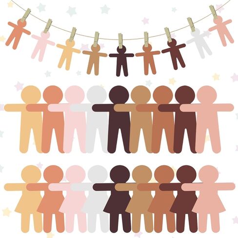 126 PCS Paper People Cutouts Crafts 5.9 x 4.5 Inch Multicultural People Shape Paper Cut Outs for Bulletin Board Boy Girl Person Cardstock for School Teachers Supplies Home Decoration in Saudi Arabia