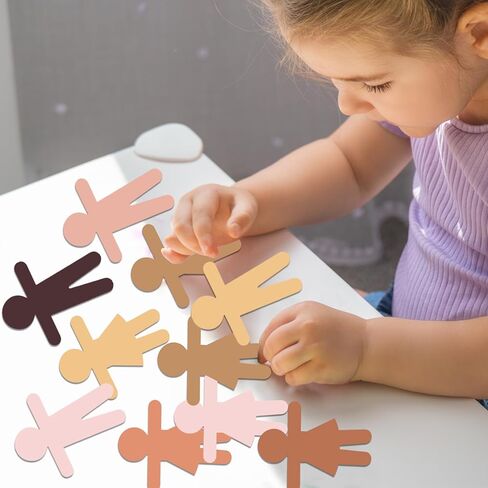 126 PCS Paper People Cutouts Crafts 5.9 x 4.5 Inch Multicultural People Shape Paper Cut Outs for Bulletin Board Boy Girl Person Cardstock for School Teachers Supplies Home Decoration in Saudi Arabia