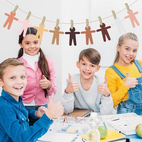 126 PCS Paper People Cutouts Crafts 5.9 x 4.5 Inch Multicultural People Shape Paper Cut Outs for Bulletin Board Boy Girl Person Cardstock for School Teachers Supplies Home Decoration in Saudi Arabia