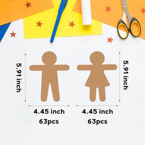126 PCS Paper People Cutouts Crafts 5.9 x 4.5 Inch Multicultural People Shape Paper Cut Outs for Bulletin Board Boy Girl Person Cardstock for School Teachers Supplies Home Decoration in Saudi Arabia