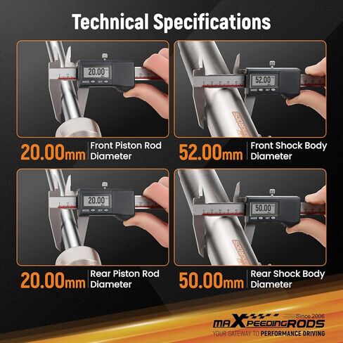 maxpeedingrods Coilover لطراز Tesla Y 2020+ AWD، مجموعات تعليق Coilovers قابلة للتعديل بـ 24 مستوى، دعامات امتصاص الصدمات قابلة لضبط الارتفاع، مجموعات خفض سلسلة C2 المطورة، ذهبي in Kuwait