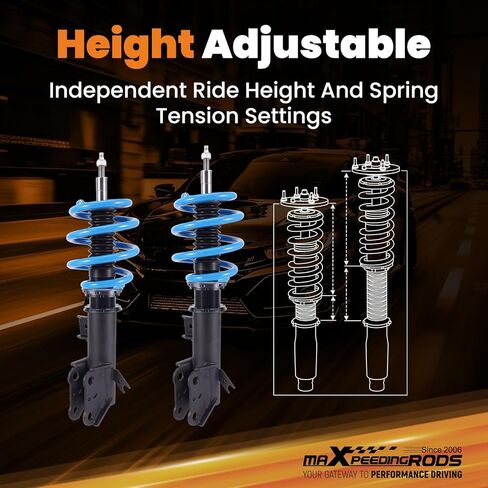 maxpeedingrods Coilover لـ Ford Fusion 2013-2020، لـ Ford Mondeo 2014-2022، مجموعة تعليق Coilovers قابلة للتعديل بـ 24 مستوى، مجموعات خفض مطورة T6 قابلة للتعديل باللون الأزرق in Kuwait