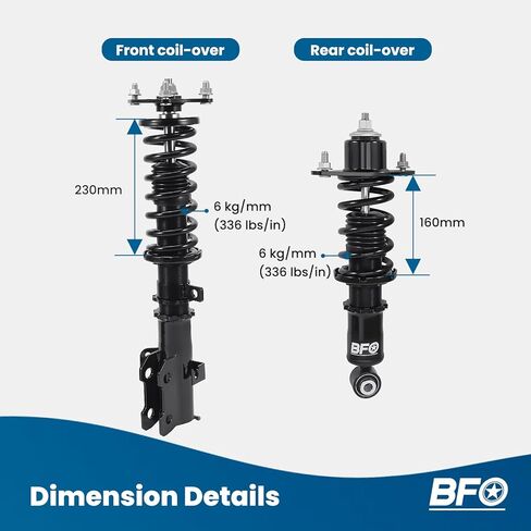 BFO Coilovers for Honda CR-V 2007-2011, Height Adjustable Coilovers Suspension Kit, Preset Damping Shock Absorber Struts, Lowering Kit Black in Saudi Arabia