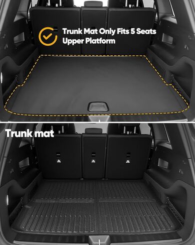 All Weather Floor Mats & Upper Cargo Liner for Mercedes Benz GLB 2026 2025 2024 2023 2022 2021 2020, Heavy Duty Custom Fit for GLB 250 Front 2nd Row, Non-Slip Black Car Accessories in Saudi Arabia