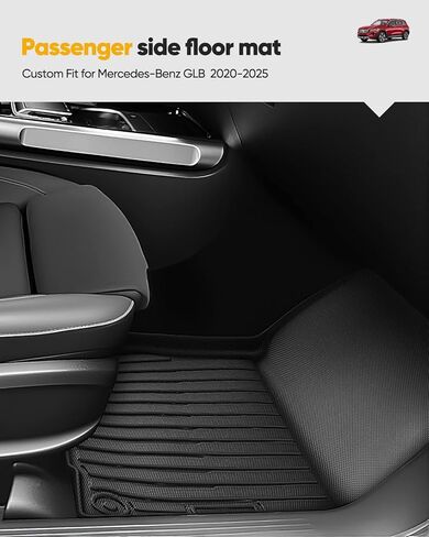 All Weather Floor Mats & Upper Cargo Liner for Mercedes Benz GLB 2026 2025 2024 2023 2022 2021 2020, Heavy Duty Custom Fit for GLB 250 Front 2nd Row, Non-Slip Black Car Accessories in Saudi Arabia