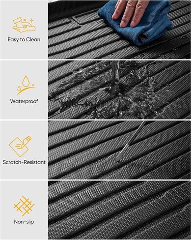 All Weather Floor Mats & Upper Cargo Liner for Mercedes Benz GLB 2026 2025 2024 2023 2022 2021 2020, Heavy Duty Custom Fit for GLB 250 Front 2nd Row, Non-Slip Black Car Accessories in Saudi Arabia