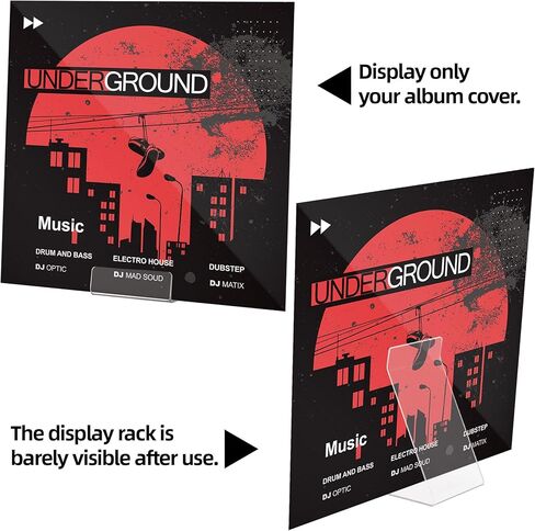 8 Pack Vinyl Record Stand, Acrylic Record Display Stand, Tabletop Now Playing Vinyl Record Holder, Clear in Saudi Arabia