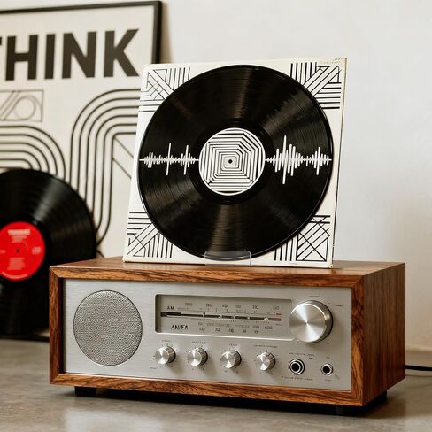 8 Pack Vinyl Record Stand, Acrylic Record Display Stand, Tabletop Now Playing Vinyl Record Holder, Clear in Saudi Arabia