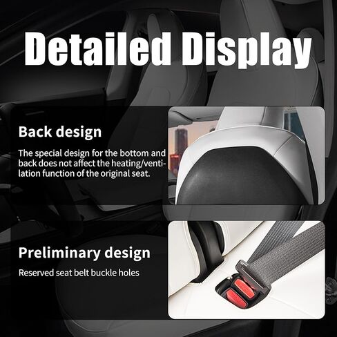 Car Seat Covers for Tesla Model Y seat Cover 2017 2018 2019 2020 2021 2022 2023 2024 Full Set Custom Front & Back Seat Protector Accessories Breathable Easy to Clean White in Kuwait