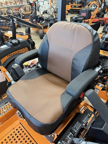 Durafit Seat Covers, Custom Fit Seat Cover and Newer for SCAG Tiger Turf,Tiger Cat Cheetah 11 Zero Turn Mowers in Black and Brown Automotive Vinyl. Knob on Base. Protection, Storage and Style. in Kuwait