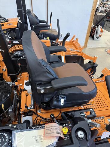 Durafit Seat Covers, Custom Fit Seat Cover and Newer for SCAG Tiger Turf,Tiger Cat Cheetah 11 Zero Turn Mowers in Black and Brown Automotive Vinyl. Knob on Base. Protection, Storage and Style. in Kuwait