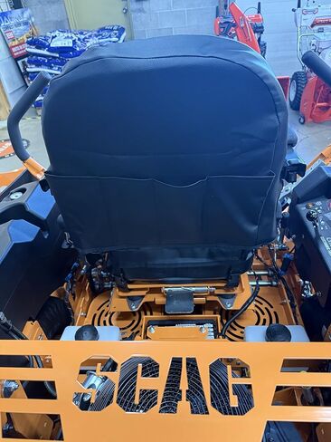 Durafit Seat Covers, Custom Fit Seat Cover and Newer for SCAG Tiger Turf,Tiger Cat Cheetah 11 Zero Turn Mowers in Black and Brown Automotive Vinyl. Knob on Base. Protection, Storage and Style. in Kuwait