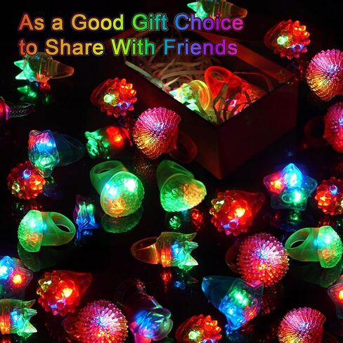 Party Favors 150 Pcs Light Up Rings, Glow In The Dark Party Supplies, 6 Style Flashing Glow In The Dark Rings for Adults & Kids, LED Ring for Birthday Party Favors, Concert, Raves, Halloween,Christmas in Saudi Arabia