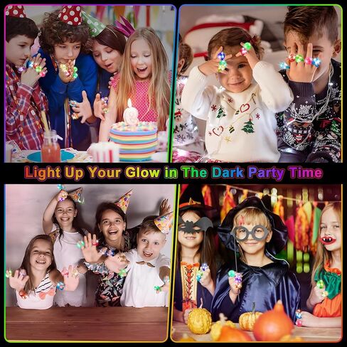 Party Favors 150 Pcs Light Up Rings, Glow In The Dark Party Supplies, 6 Style Flashing Glow In The Dark Rings for Adults & Kids, LED Ring for Birthday Party Favors, Concert, Raves, Halloween,Christmas in Saudi Arabia