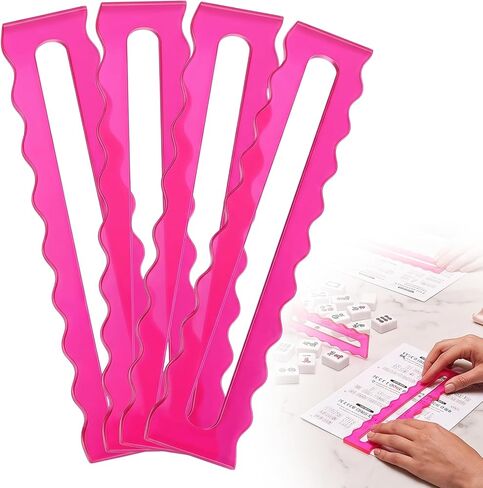 4 Pcs Mahjong Line Finders - Acrylic Clear Game Rules Helper Guide for Mahjong Players in Saudi Arabia