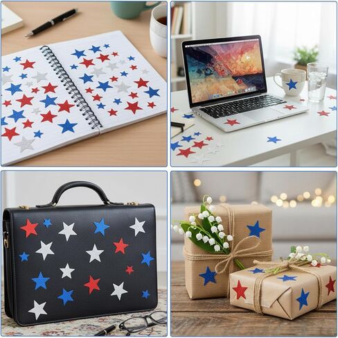 150 PCS Patriotic Foam Star Stickers Self Adhesive Stickers Star Shape Glitter Foam Sticker for 4th of July Decor Kid's Arts Craft Supplies Red White Blue in Kuwait